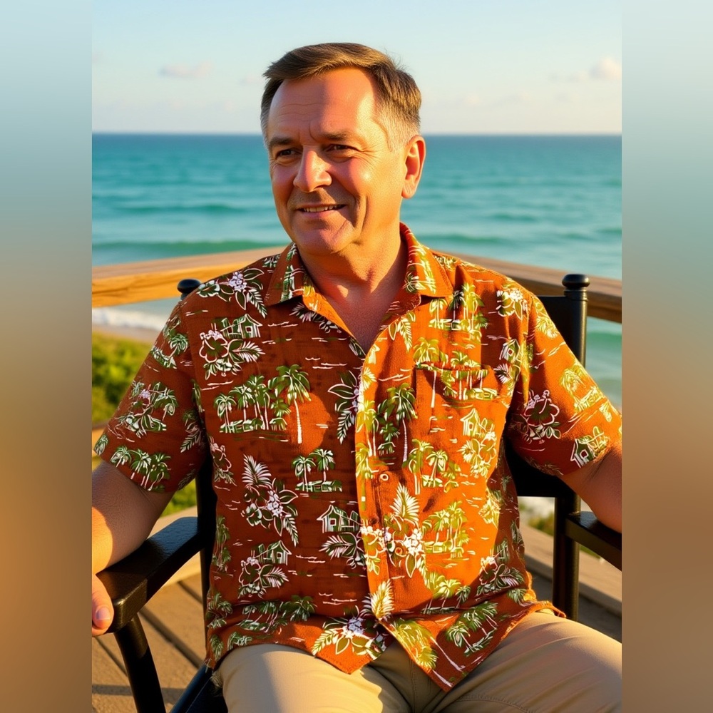 Tropical Print Men's Shirt